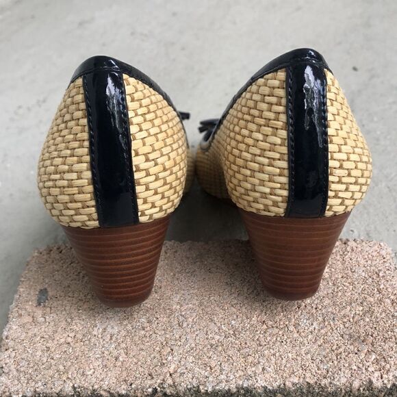 Tory Burch Cartherine Cap-Toe Raffia wedge - Picture 5 of 8